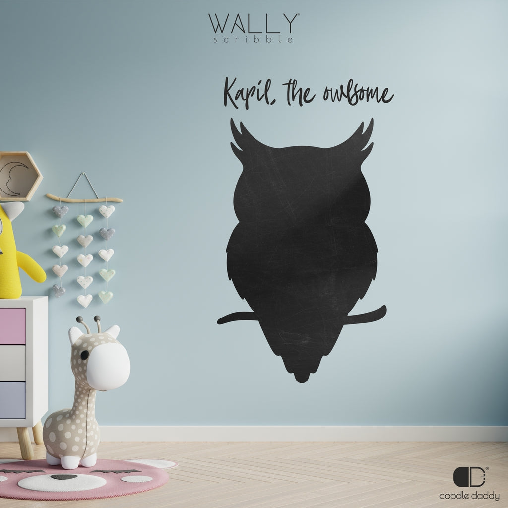 Owl shape personalised chalkboard - Wally Scribble by Doodle Daddy