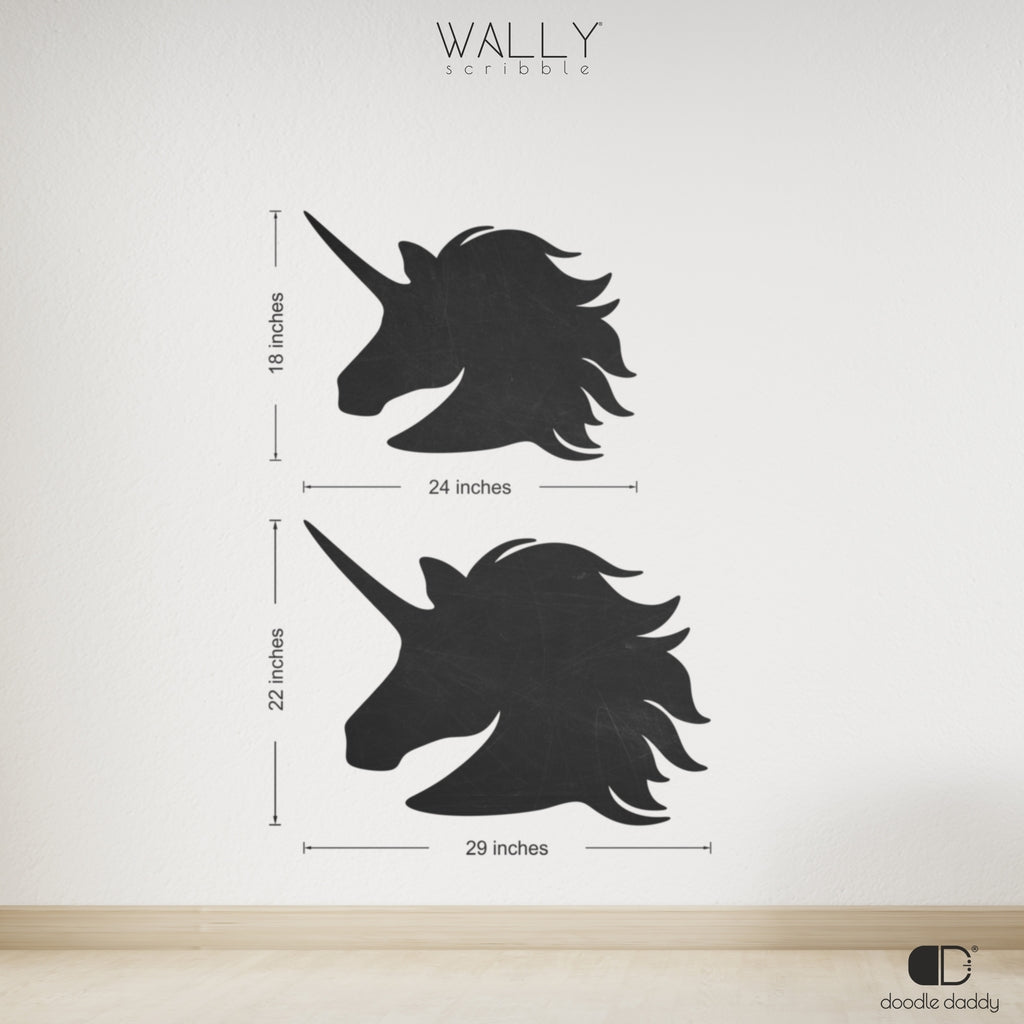 Unicorn shape personalised Chalkboard - Wally Scribble by Doodle Daddy