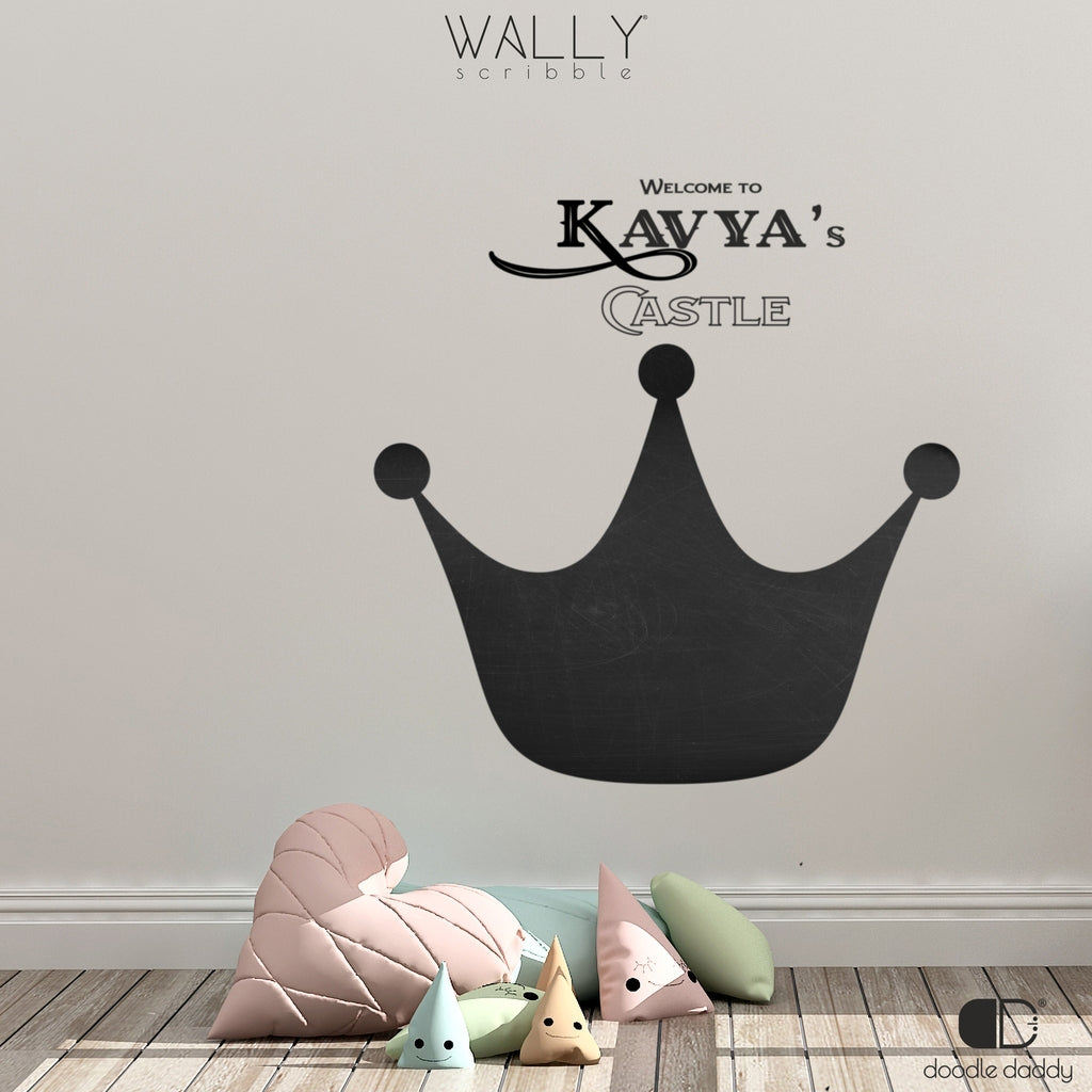 Crown shape personalised chalkboard - Wally Scribble by Doodle Daddy