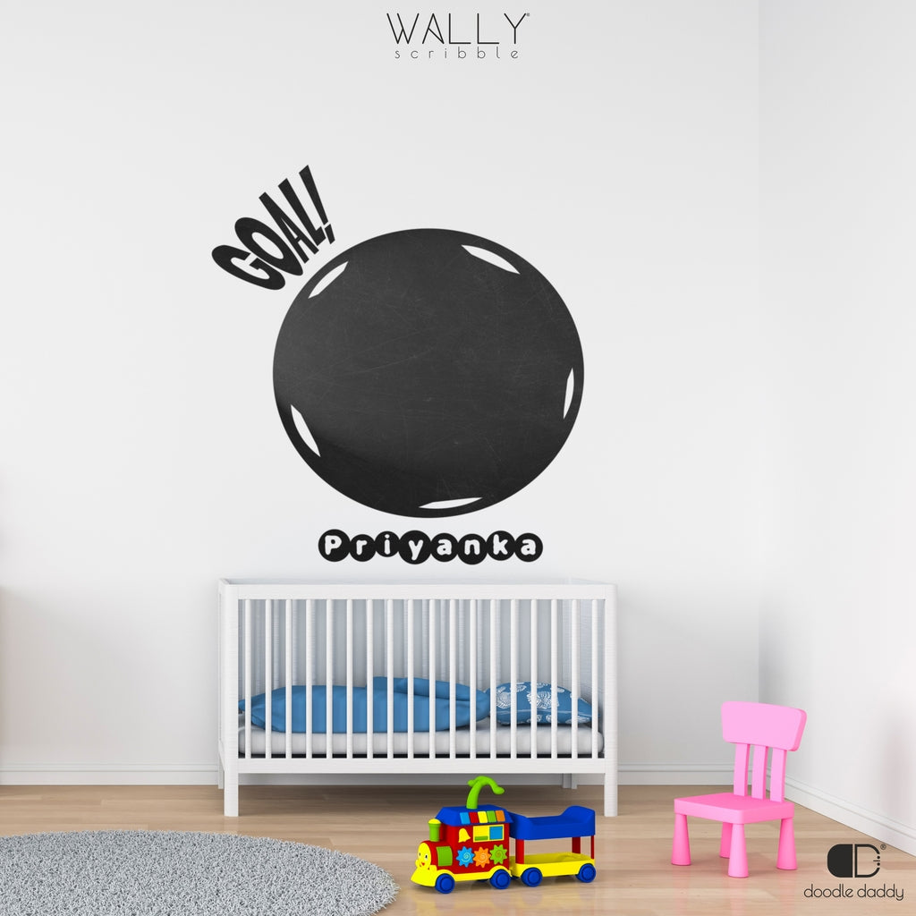 Soccer Shape Personalised Chalkboard - Wally Scribble by Doodle Daddy