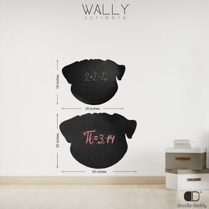 Pug Face Personalised Chalkboard - Wally Scribble by Doodle Daddy