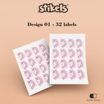 Stikels - Unicorn theme personalised stickers